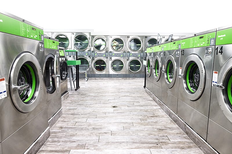 Interior of Huebsch laundromat