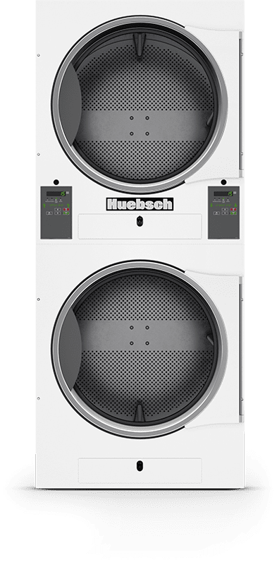 front view of stacked tumble dryers