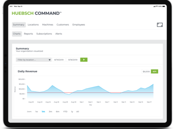 HU Command Tablet Static Huebsch command on tablet screen