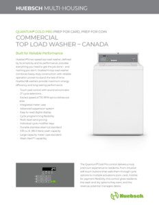 Quantum Gold Pro top load washer page 1