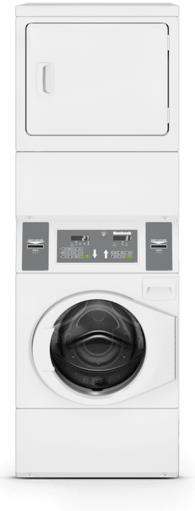 front view of a stacked washer and dryer