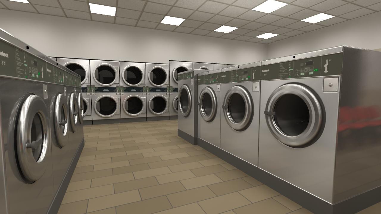 Commercial laundry room