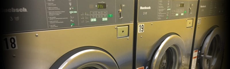 closeup of two washing machines