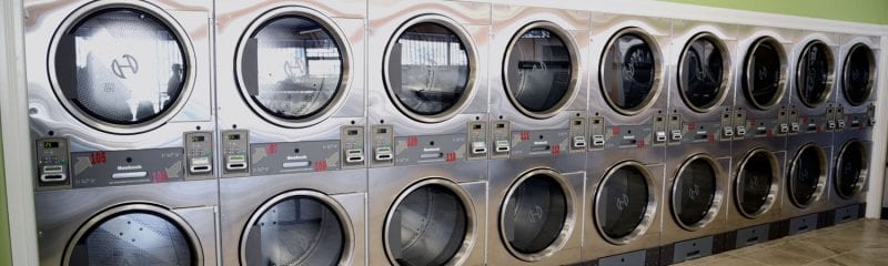 row of washing machines
