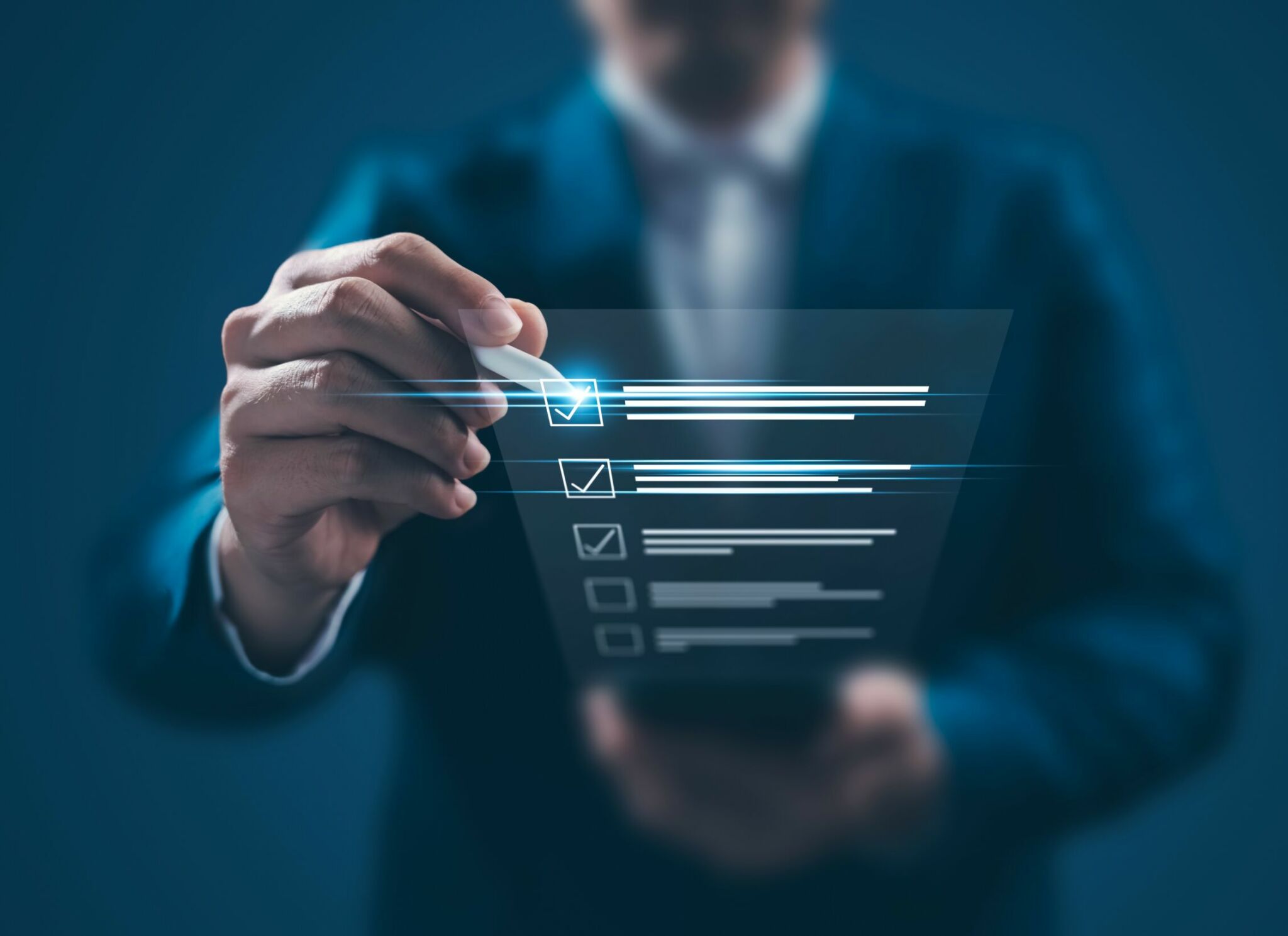 what-to-expect business man holding digital list